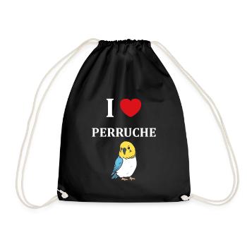 Oiseaux perruches humour petite perruche - Sac de sport léger - noir - Devant