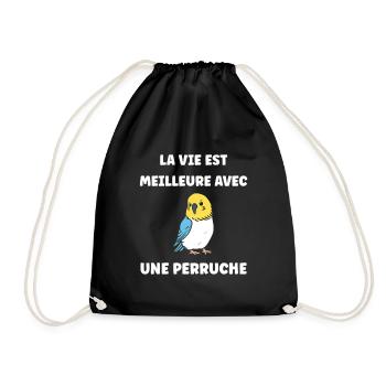 Oiseaux perruches humour petite perruche - Sac de sport léger - noir - Devant