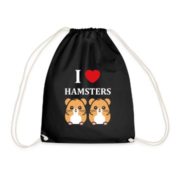 Mignon Humour petit hamster - Sac de sport léger - noir - Devant