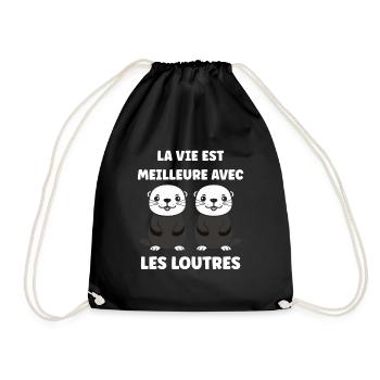 Humour petite loutre - Sac de sport léger - noir - Devant