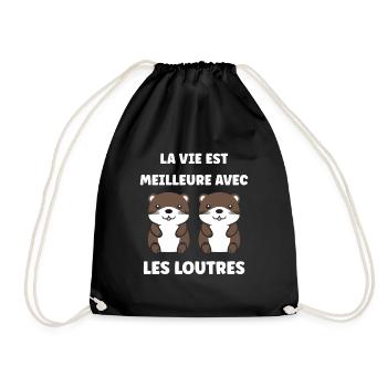 Humour petite loutre - Sac de sport léger - noir - Devant