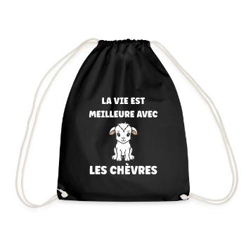 Citation humour petite chèvre - Sac de sport léger - noir - Devant