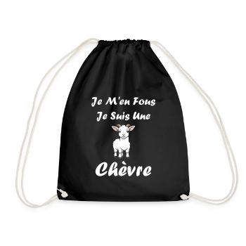 Citation humour petite chèvre - Sac de sport léger - noir - Devant
