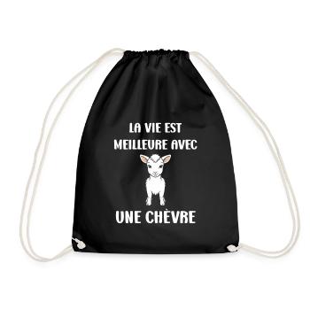 Citation humour petite chèvre - Sac de sport léger - noir - Devant