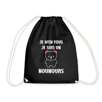Ours en peluche petit nounours - Sac de sport léger - noir - Devant