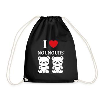 Ours en peluche petit nounours - Sac de sport léger - noir - Devant