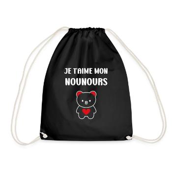 Ours en peluche petit nounours - Sac de sport léger - noir - Devant