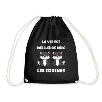 Humour petite fouine - Sac de sport léger - noir - Devant
