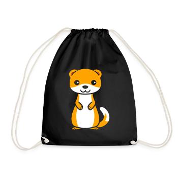 Humor little weasel - Drawstring Bag - black - Front