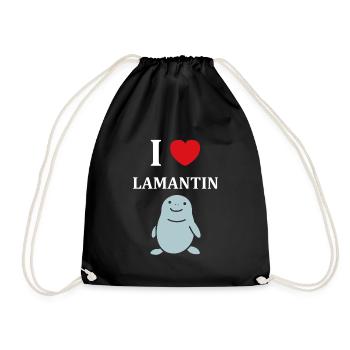 Drôle bébé minimaliste simple petit lamantin - Sac de sport léger - noir - Devant