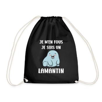 Drôle bébé minimaliste simple petit lamantin - Sac de sport léger - noir - Devant