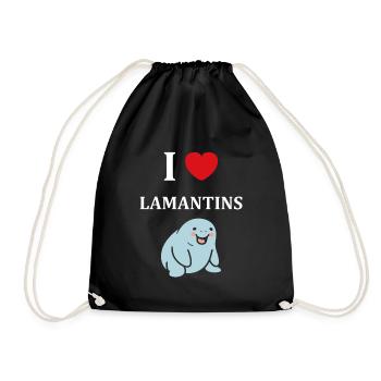 Drôle bébé minimaliste simple petit lamantin - Sac de sport léger - noir - Devant