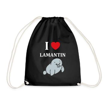 Drôle bébé minimaliste simple petit lamantin - Sac de sport léger - noir - Devant