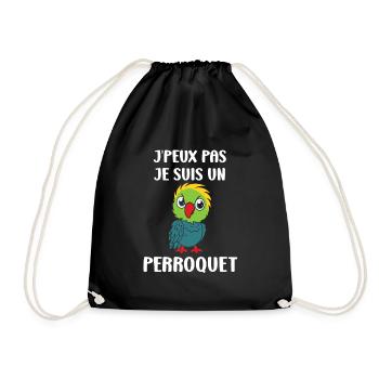Humour petit perroquet - Sac de sport léger - noir - Devant