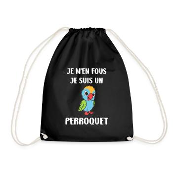 Humour petit perroquet - Sac de sport léger - noir - Devant