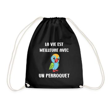 Humour petit perroquet - Sac de sport léger - noir - Devant