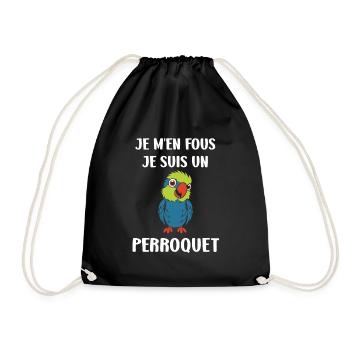Humour petit perroquet - Sac de sport léger - noir - Devant