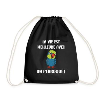 Humour petit perroquet - Sac de sport léger - noir - Devant