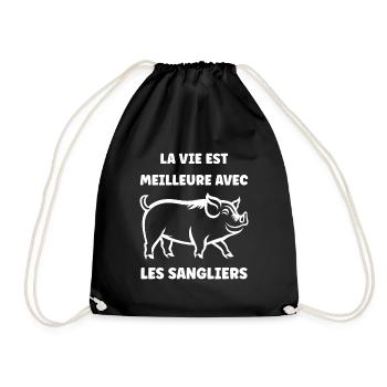Humour petit sanglier - Sac de sport léger - noir - Devant