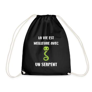 Humour petit serpent - Sac de sport léger - noir - Devant