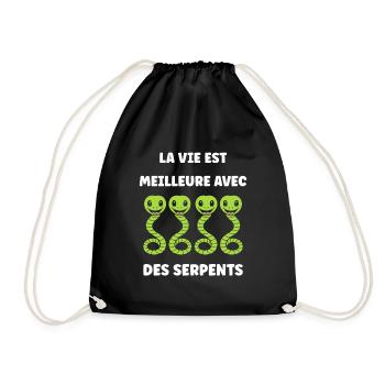 Humour petit serpent - Sac de sport léger - noir - Devant