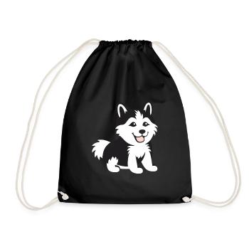 Humor kleiner Husky - Turnbeutel - Schwarz - Vorne