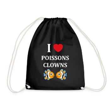 Humour petit poisson clown - Sac de sport léger - noir - Devant