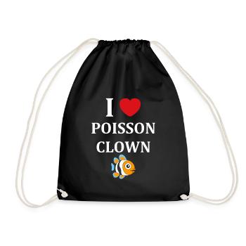 Humour petit poisson clown - Sac de sport léger - noir - Devant