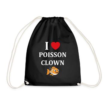 Humour petit poisson clown - Sac de sport léger - noir - Devant