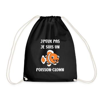 Humour petit poisson clown - Sac de sport léger - noir - Devant
