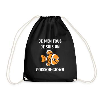 Humour petit poisson clown - Sac de sport léger - noir - Devant