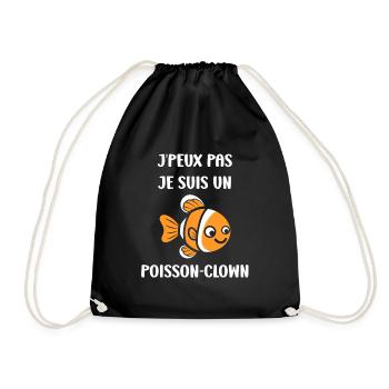 Humour petit poisson clown - Sac de sport léger - noir - Devant