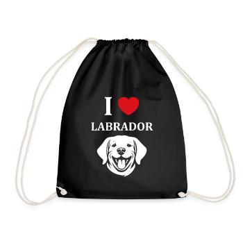 Petit chien humour labrador - Sac de sport léger - noir - Devant