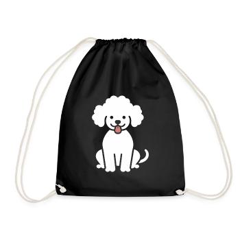 Humor Hund Kleiner Pudel - Turnbeutel - Schwarz - Vorne