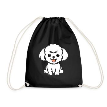 Humor Hund Kleiner Pudel - Turnbeutel - Schwarz - Vorne