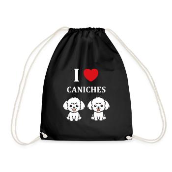 Humour chien petit caniche - Sac de sport léger - noir - Devant