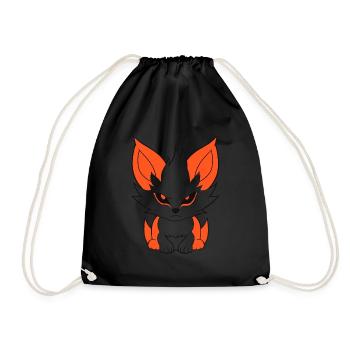 Humour petit renard japonais kitsune - Sac de sport léger - noir - Devant