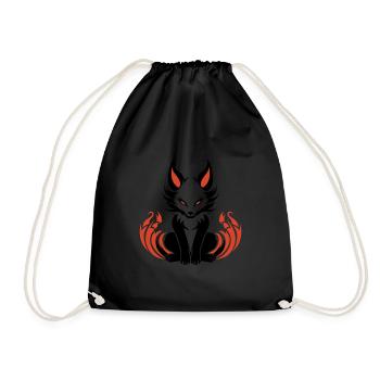 Humour petit renard japonais kitsune - Sac de sport léger - noir - Devant