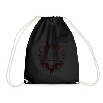 Humour petit renard japonais kitsune - Sac de sport léger - noir - Devant