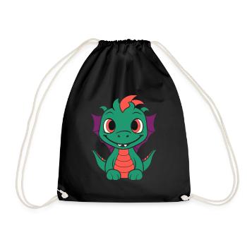 Baby Dragon - Drawstring Bag - black - Front
