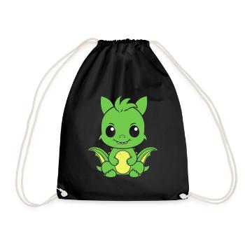 Baby Dragon - Drawstring Bag - black - Front