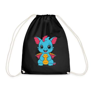 Baby Dragon - Drawstring Bag - black - Front
