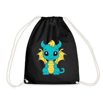 Baby Dragon - Drawstring Bag - black - Front