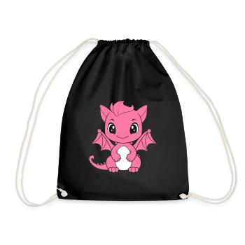 Baby Dragon - Drawstring Bag - black - Front