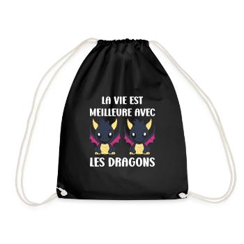 Bébé dragon - Sac de sport léger - noir - Devant