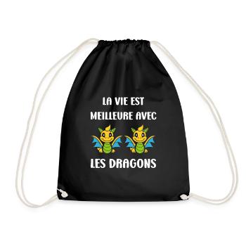 Bébé dragon - Sac de sport léger - noir - Devant