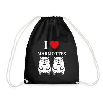 HUMOUR Bébé Marmotte - Sac de sport léger - noir - Devant