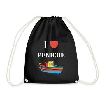 Bateau humour péniche - Sac de sport léger - noir - Devant