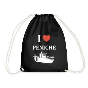 Bateau humour péniche - Sac de sport léger - noir - Devant