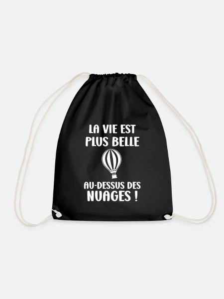 Humour Montgolfière - Sac de sport léger - noir
